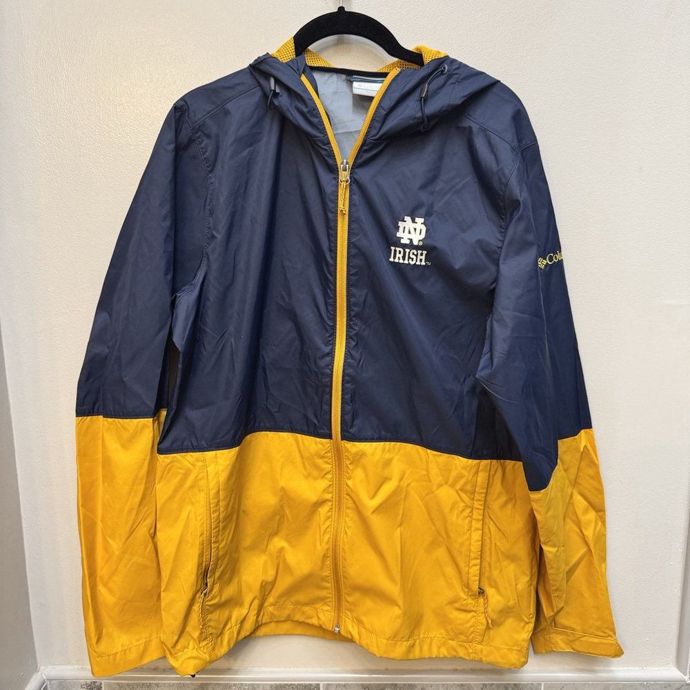 Columbia Mens Indiana Notre Dame Fighting Irish Windbreaker Jacket Small